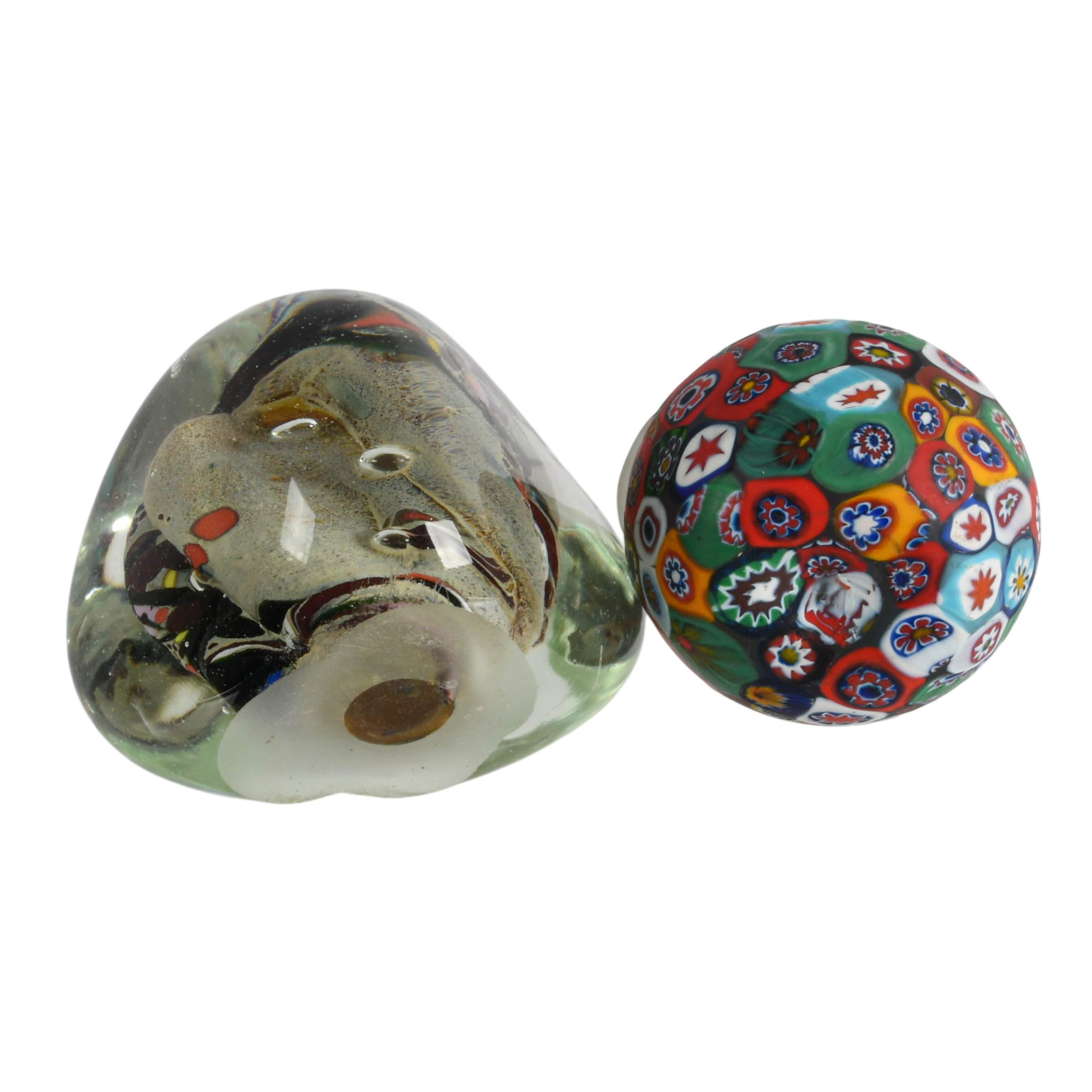 Murano Millefiori Apple and Signed Glass Paperweight-6