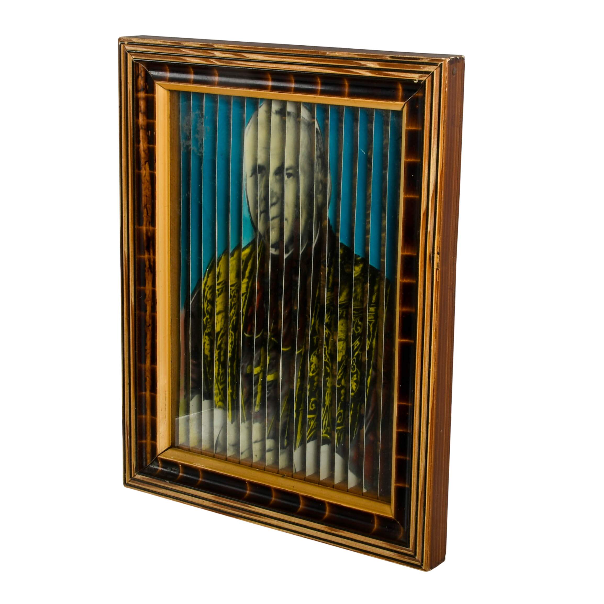 Religious Three-Way Tricenium Art of Virgin Mary and Pope John Paul II-2