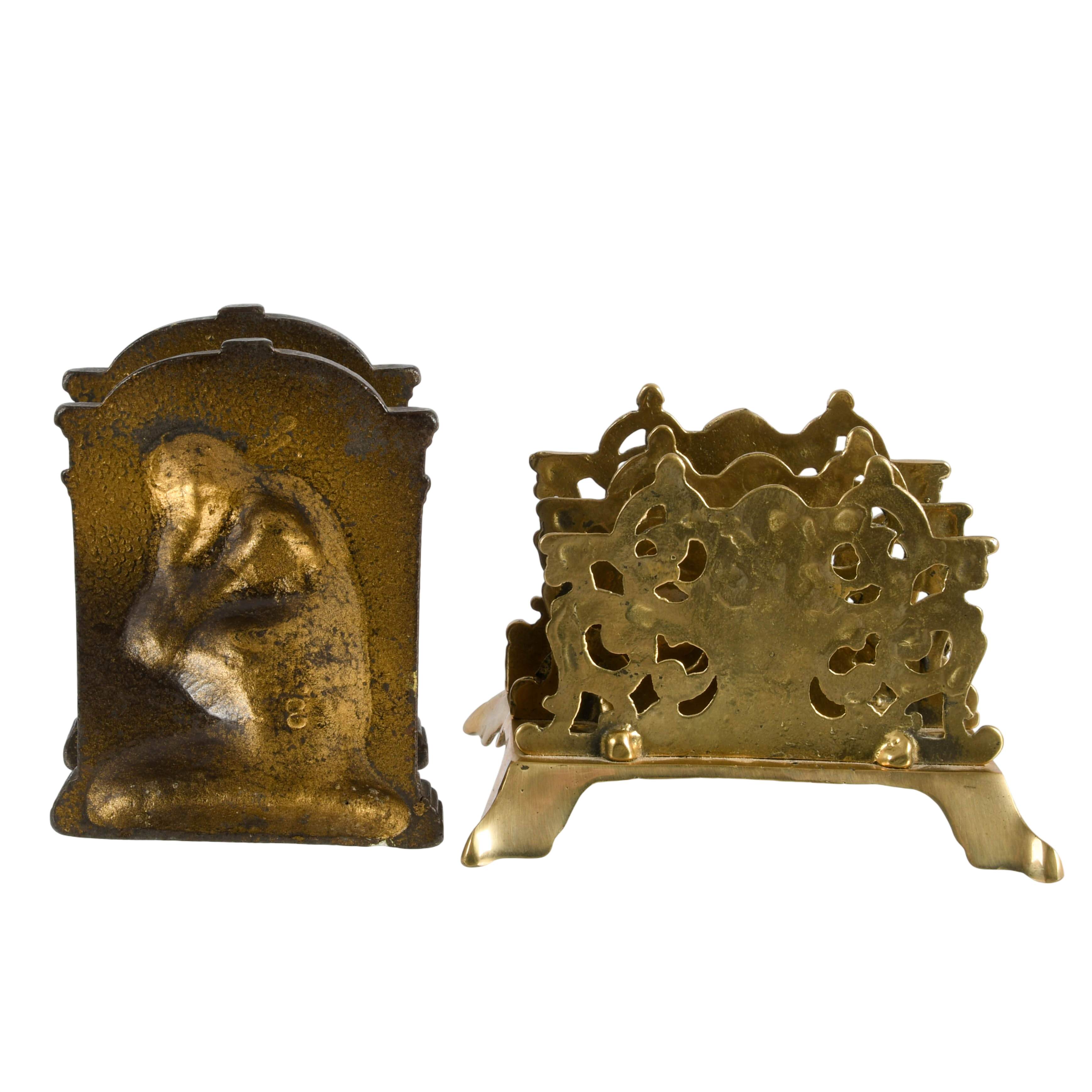 Two-Piece Set of Double Letter Rack and Thinker Bookends-4