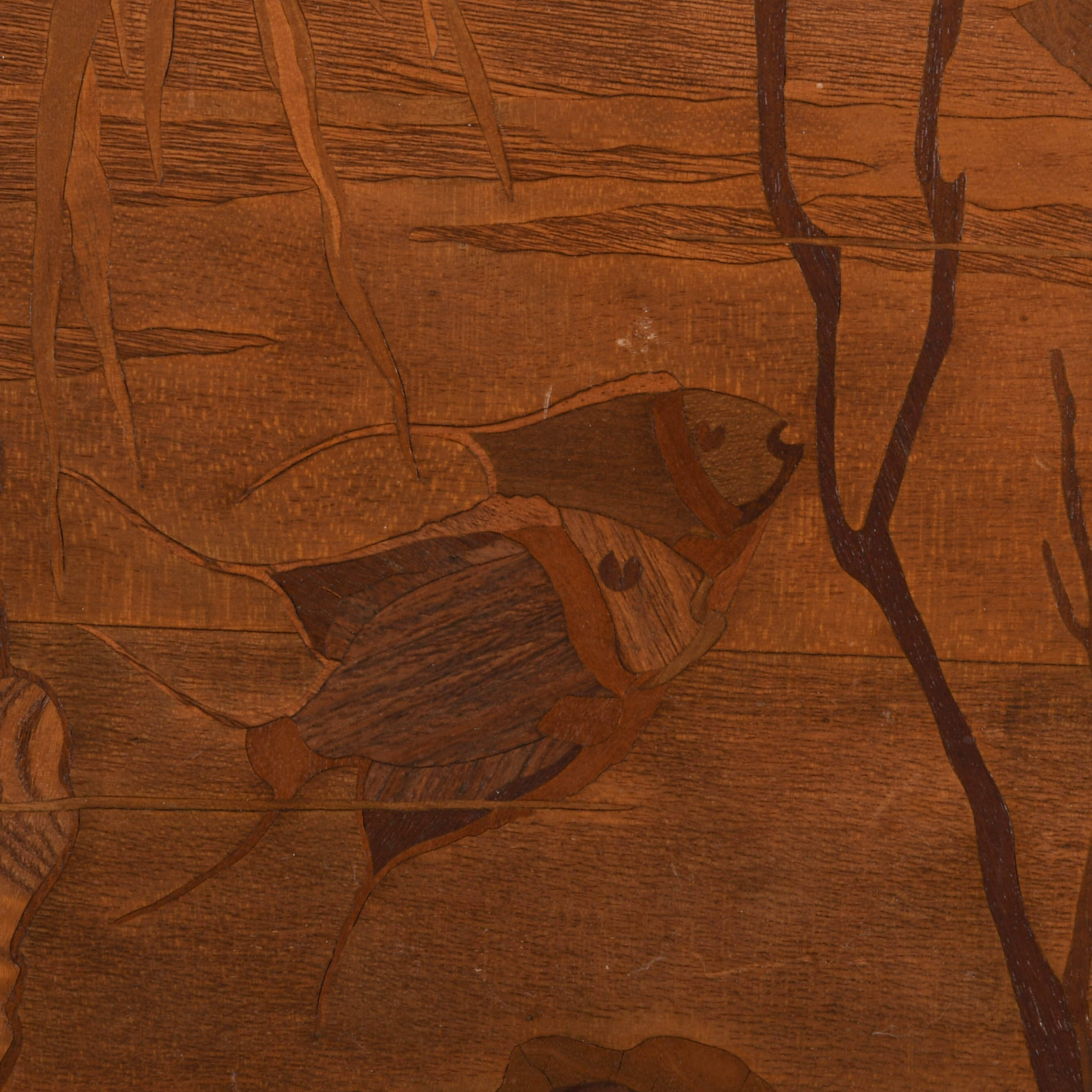 Signed Mathis Schuster Wood Marquetry "Tropical Fantasy" Framed Panel-3