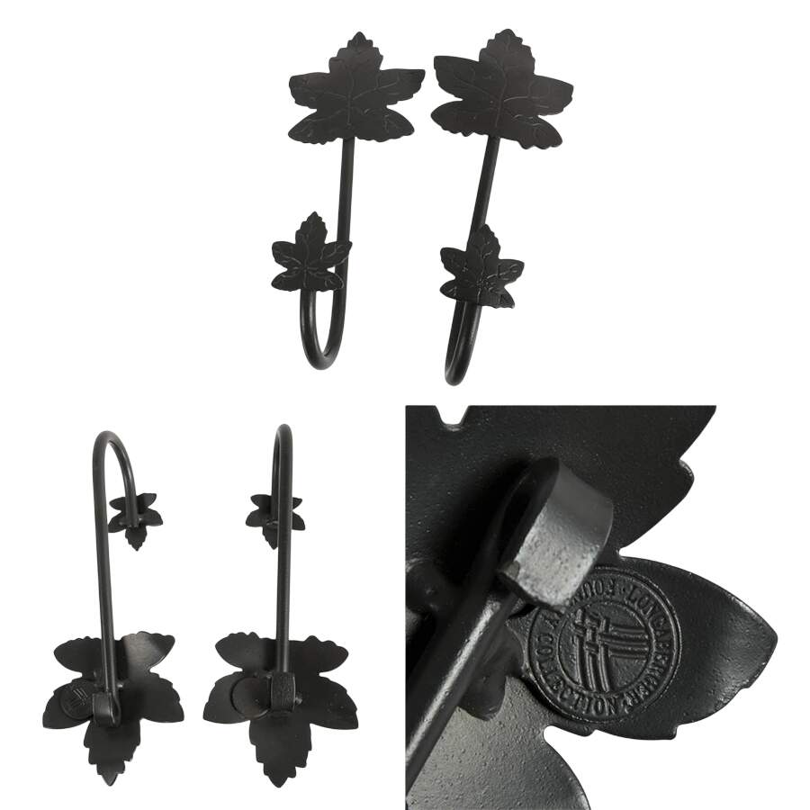 Wrought Iron and Leather Grape Vine Shelf with Hooks-7