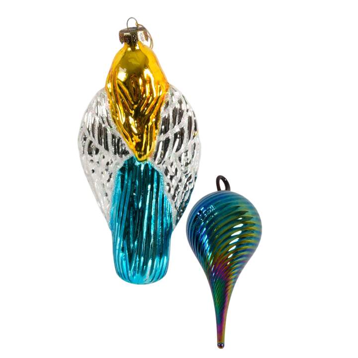 Five-Piece Set of Christmas Glass Ornaments-10