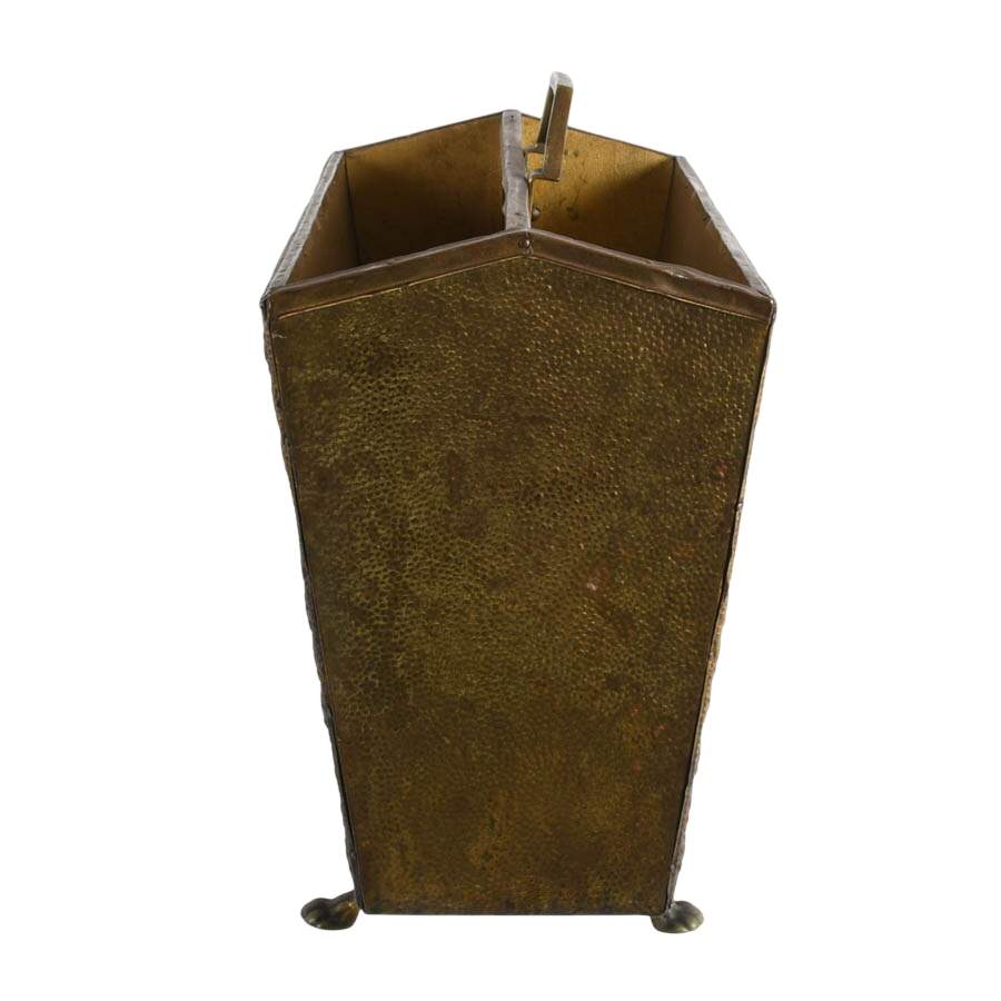 Peerafe English Embossed Brass and Wood Magazine Holder-7