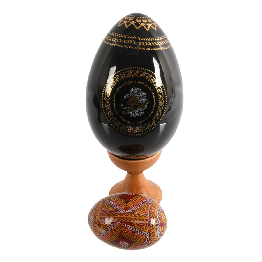 Three-Piece Set of Russian Hand-Painted Folk Décor-7