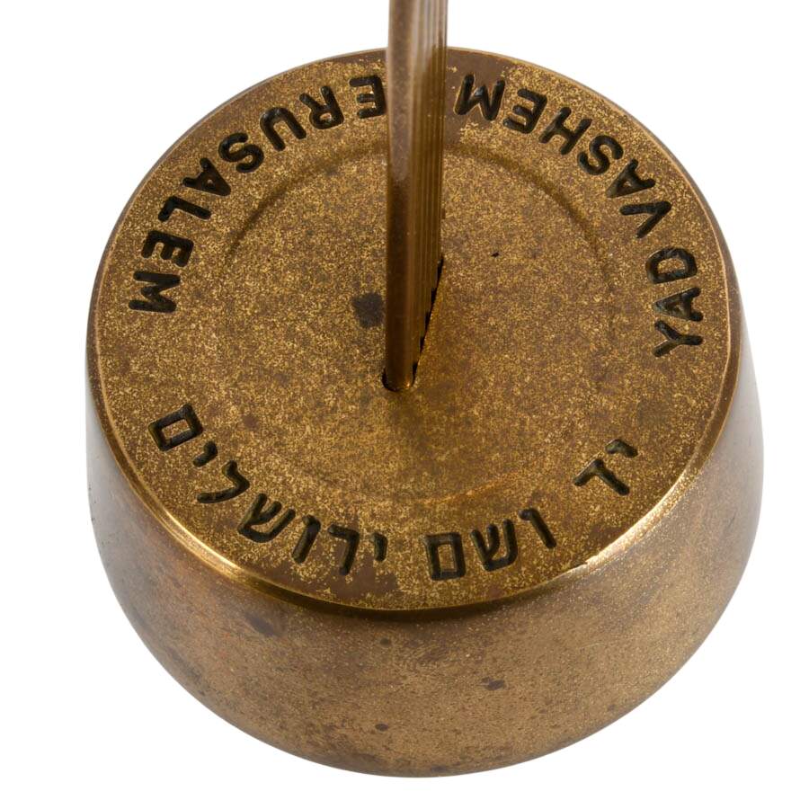 Israel Souvenir Items: Wood Shepherd and Holocaust Museum Candle Holder-9