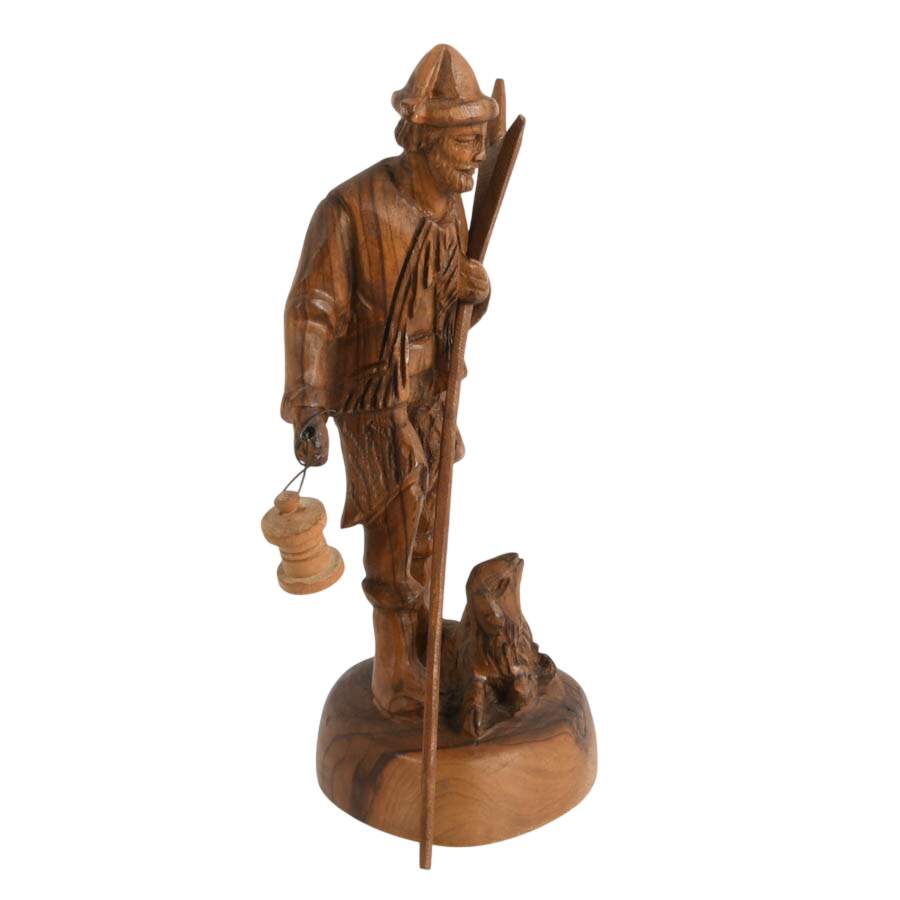Israel Souvenir Items: Wood Shepherd and Holocaust Museum Candle Holder-4