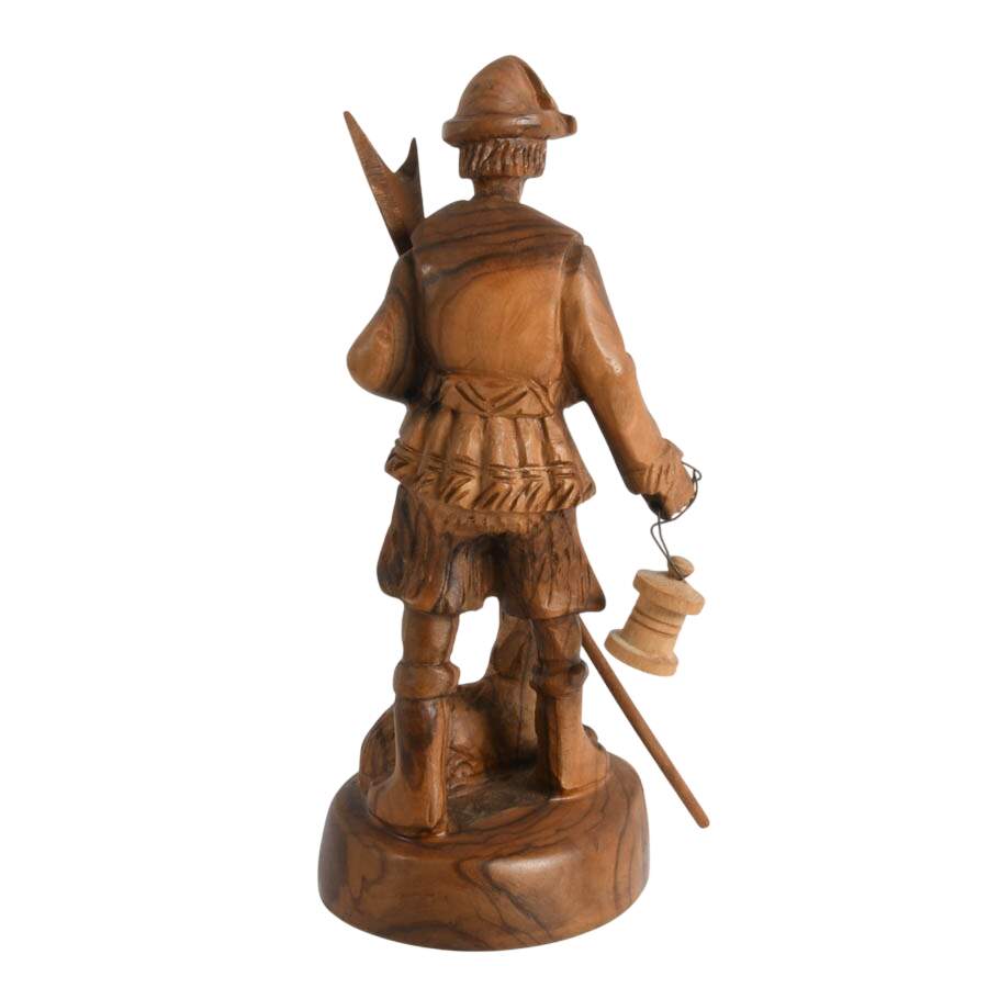 Israel Souvenir Items: Wood Shepherd and Holocaust Museum Candle Holder-3