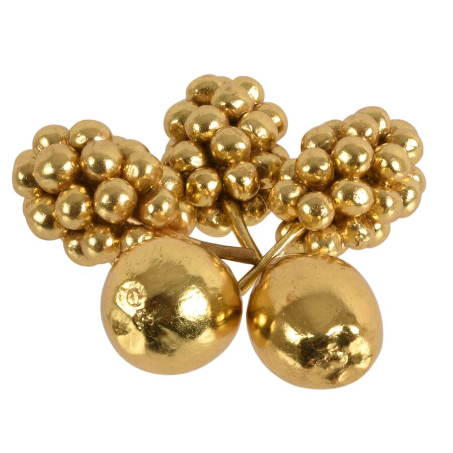 Crystal Centerpiece Bowl with Golden Fruit-3