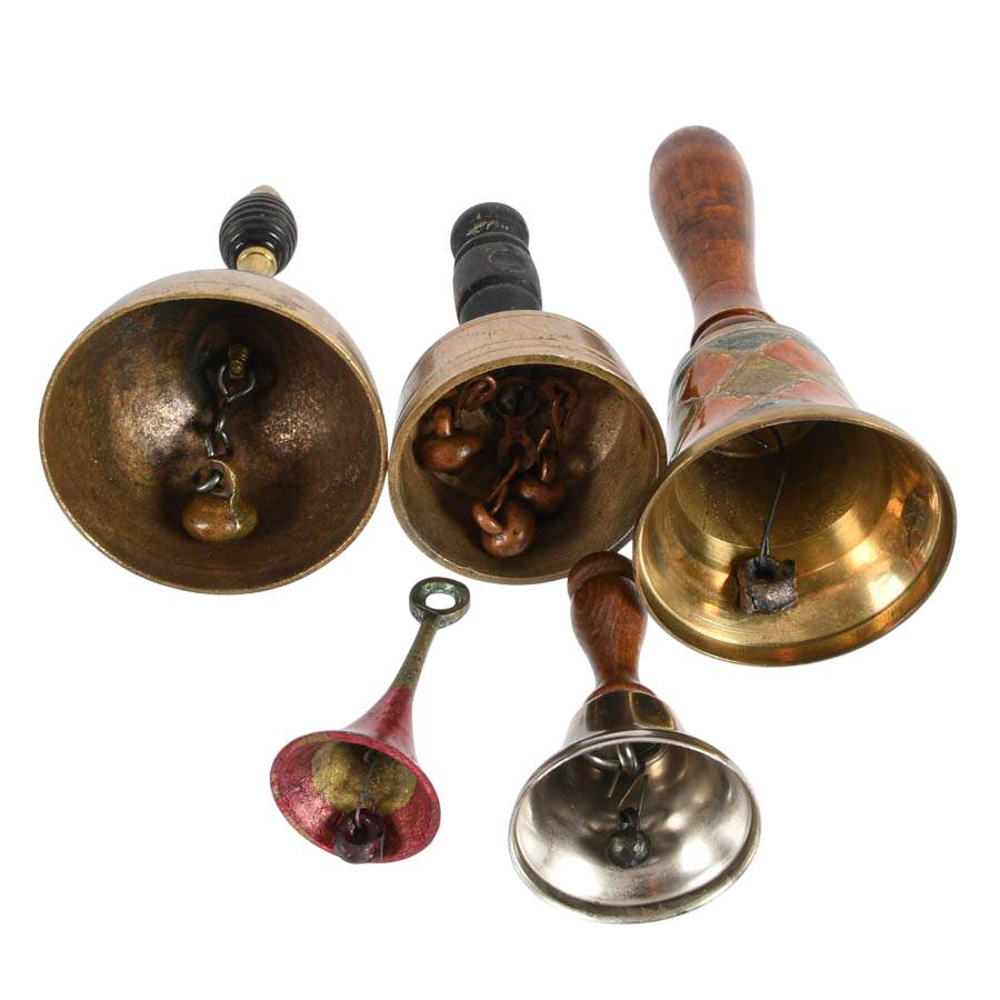 Group of Six Metal Bells-8