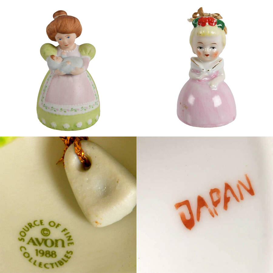 Lot of Ten Porcelain Figural and Floral Bells-4