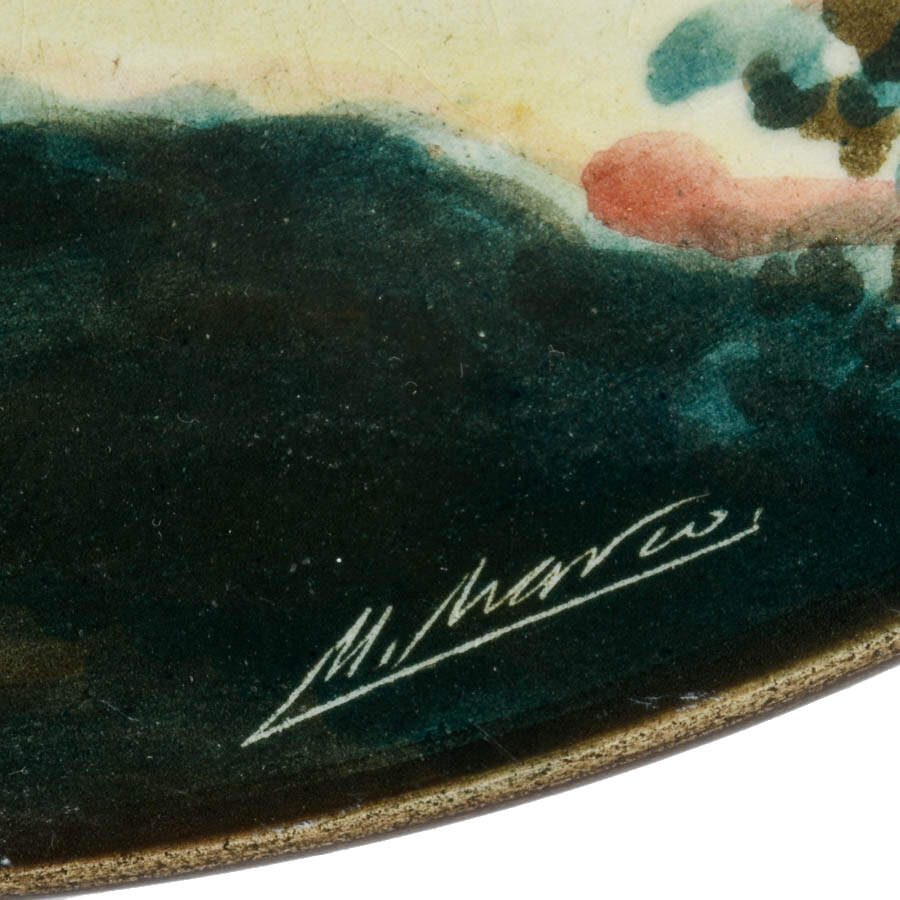 Signed "La Duquesa y El Pintor" Ceramic Plate After F. Goya-2