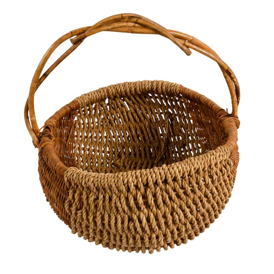 Large Woven Rush Market Basket-3