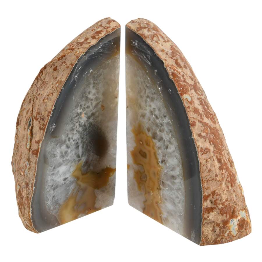Pair of Dyed Blue Geode Specimen Bookends-3