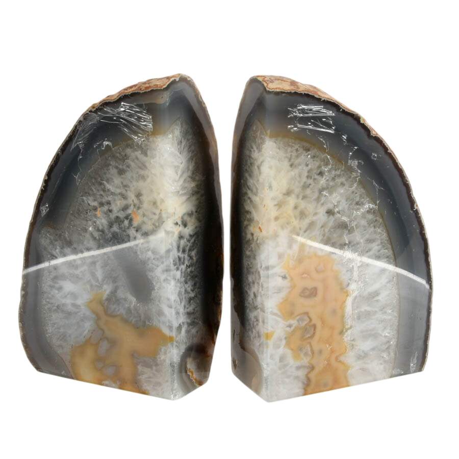 Pair of Dyed Blue Geode Specimen Bookends-2