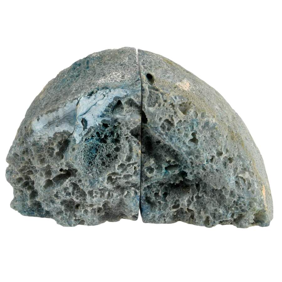 Pair of Dyed Blue Geodes-4