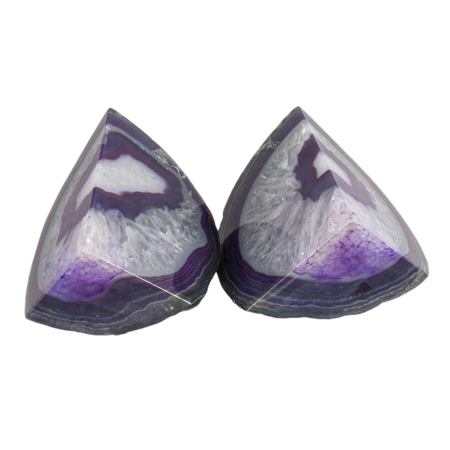 Pair of Blue and White Dyed Geode Bookends-6