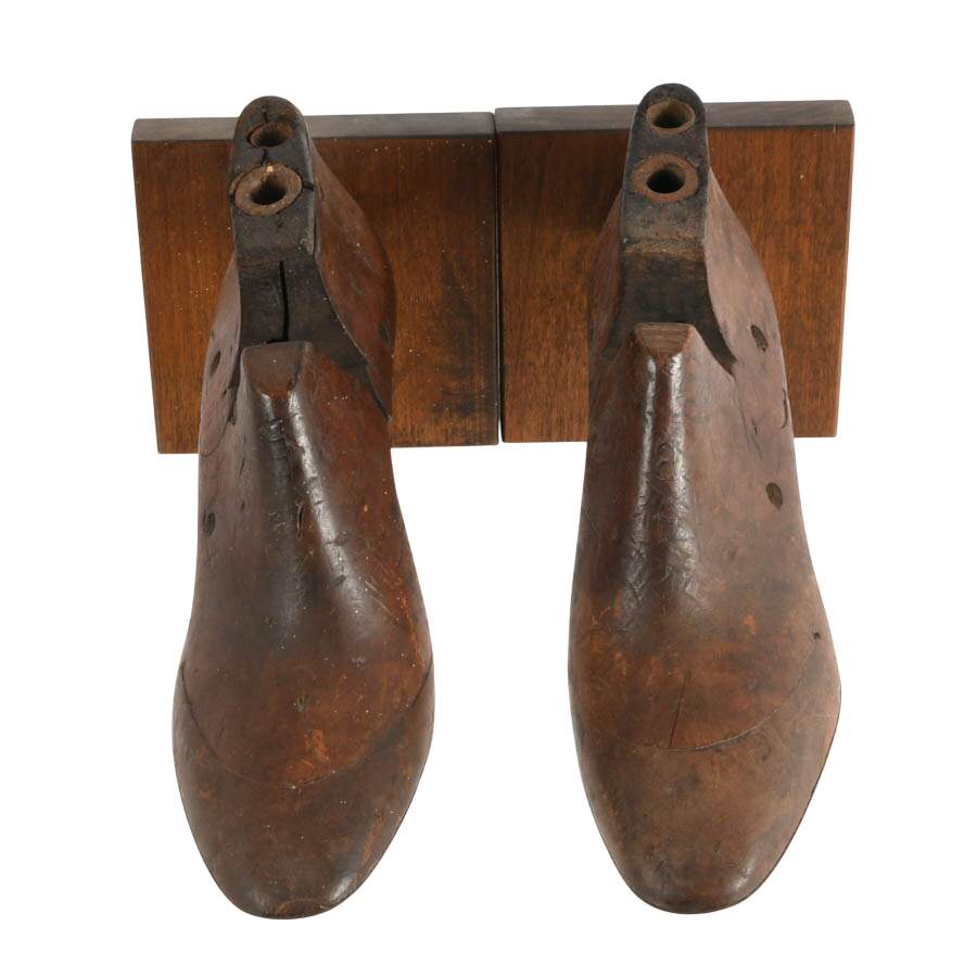 Antique Wooden Shoe Lasts Bookends-9