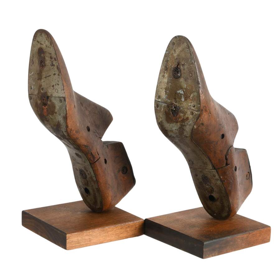 Antique Wooden Shoe Lasts Bookends-8