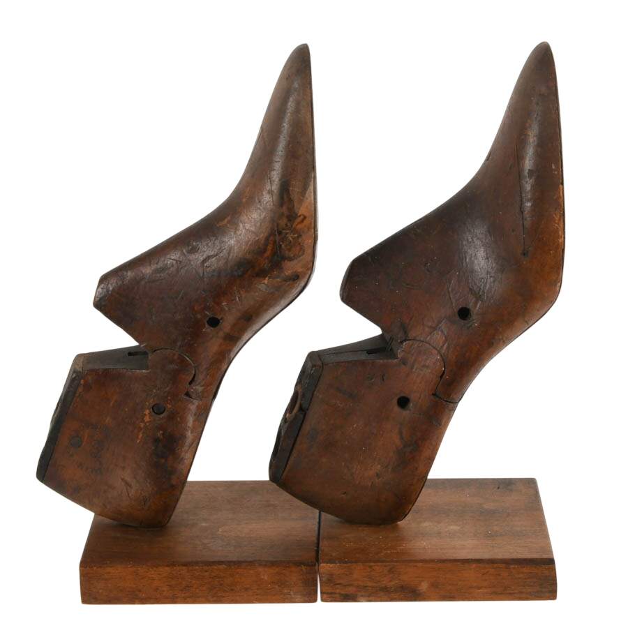 Antique Wooden Shoe Lasts Bookends-6