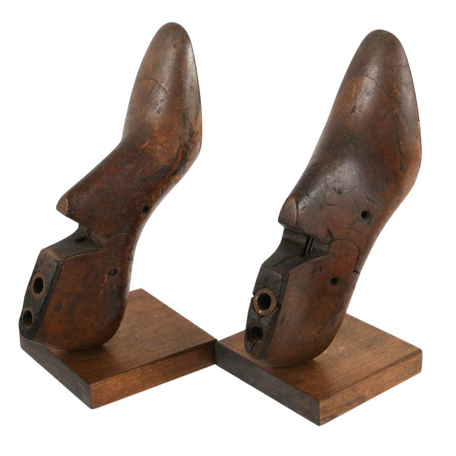Antique Wooden Shoe Lasts Bookends-5