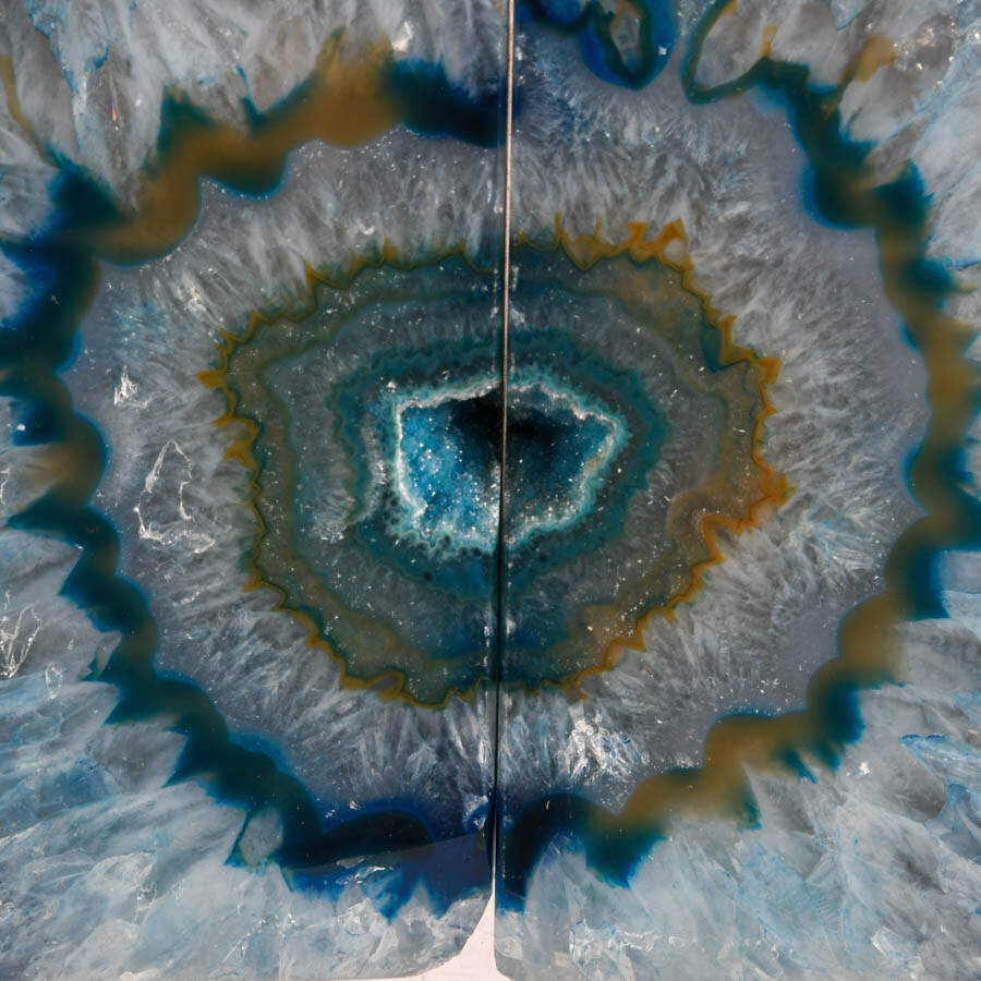Teal Blue Dyed Druzy Geode Bookends-2