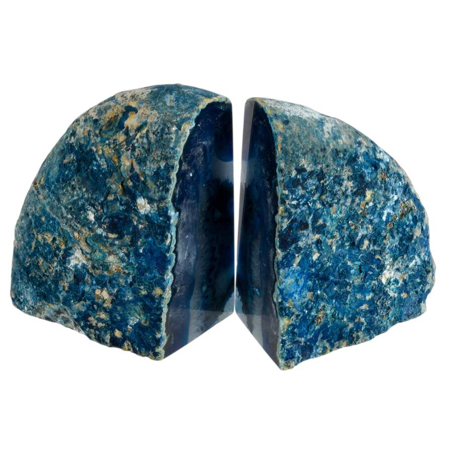 Dyed Indigo Blue Polished Agate Bookends-6
