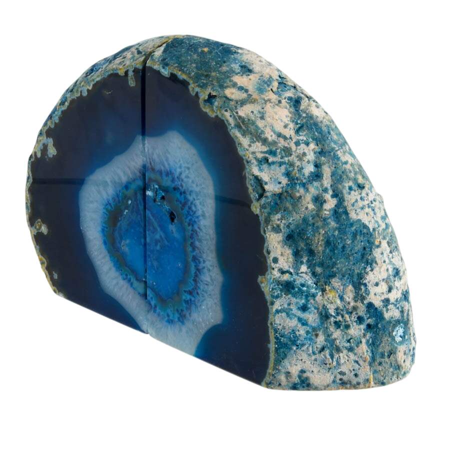 Dyed Indigo Blue Polished Agate Bookends-4