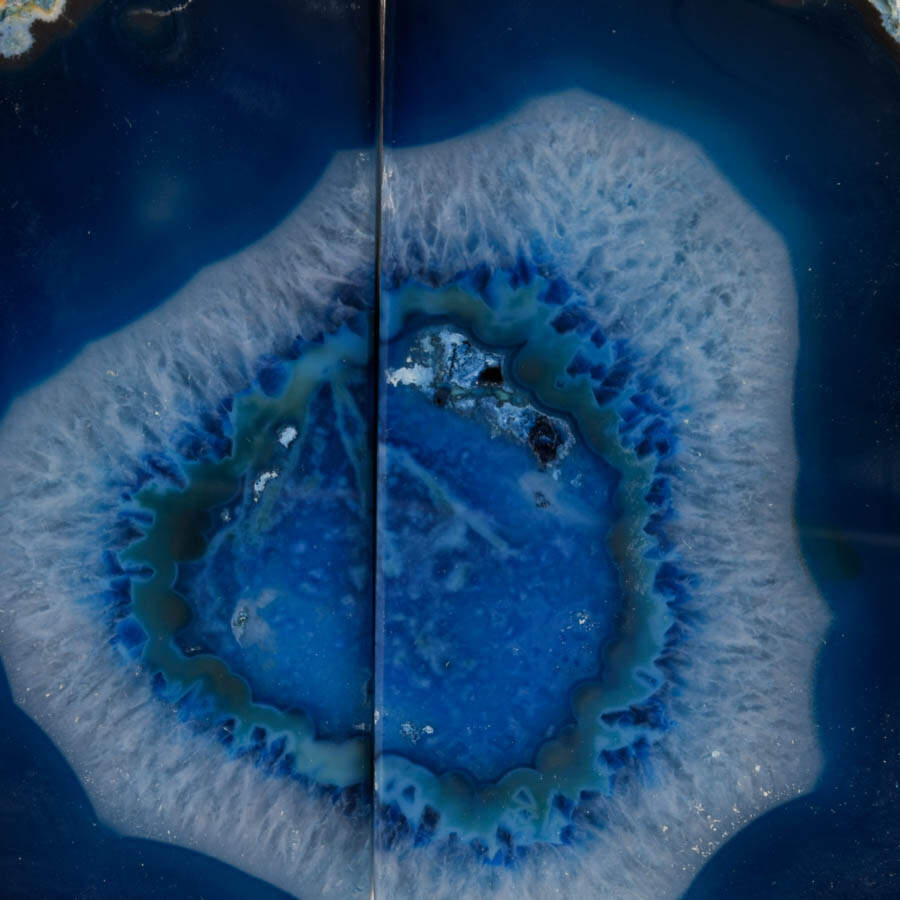 Dyed Indigo Blue Polished Agate Bookends-2