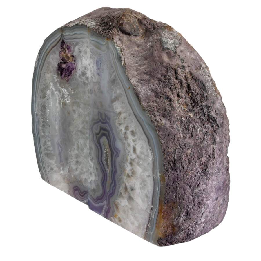 Dyed Lilac Purple Geode Slice Bookends-4