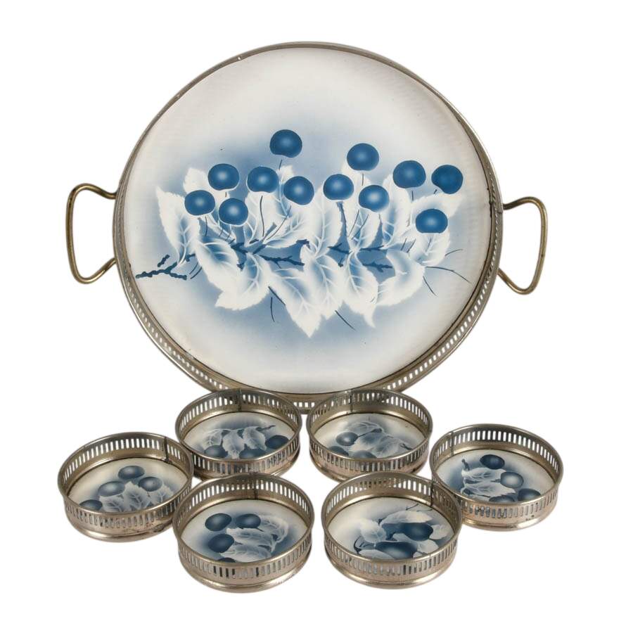 Antique Sternauware Coaster and Tray Set-3