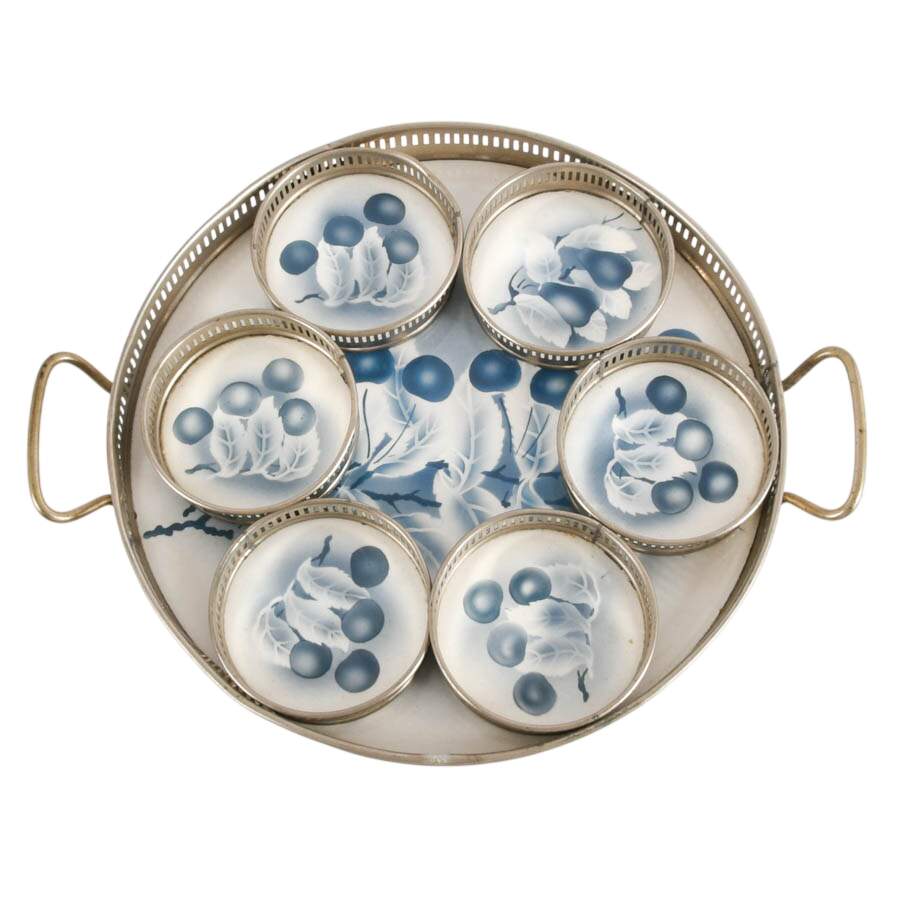 Antique Sternauware Coaster and Tray Set-1