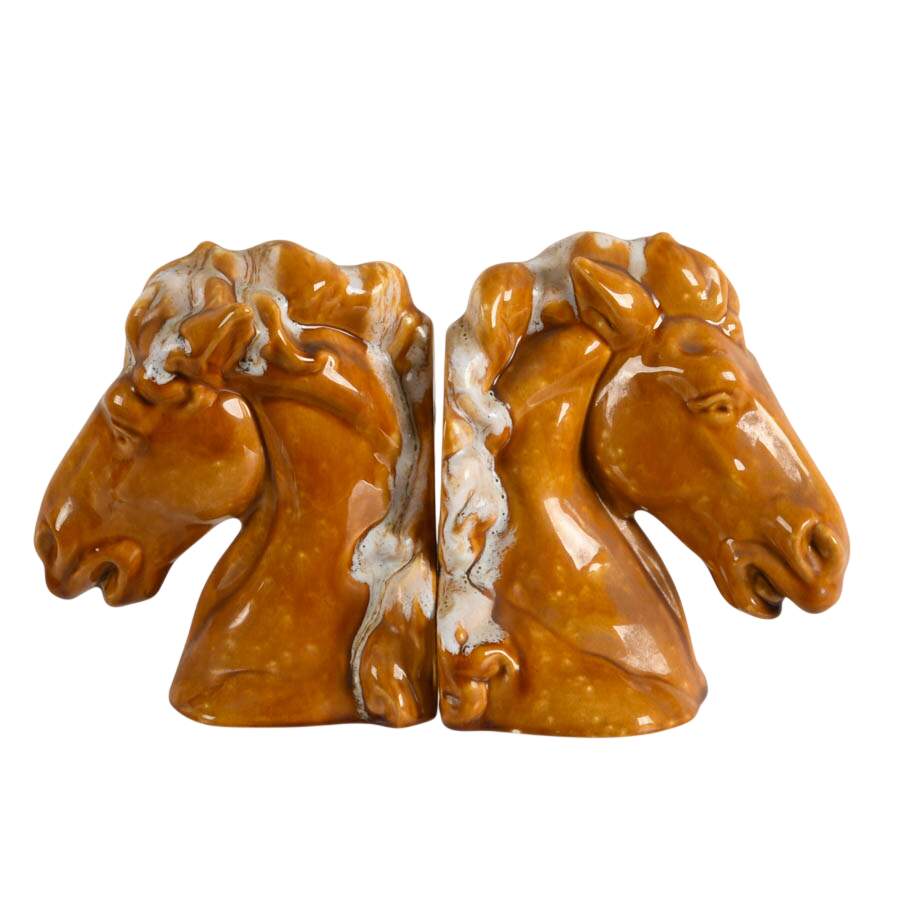 Pair of Mid-Century Modern Ceramic Horse Bookends-6