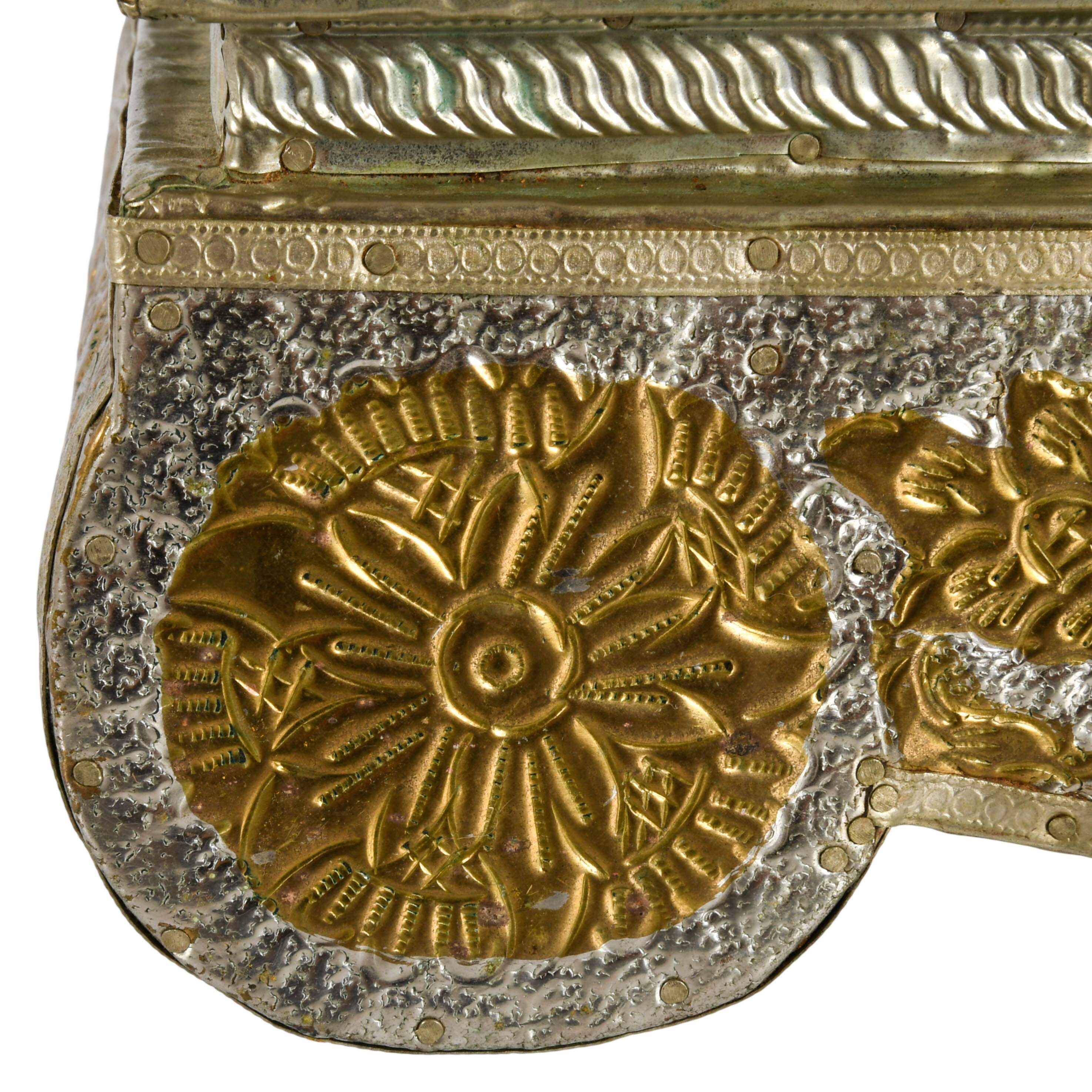 Metal Floral and Geometric Repoussé Base-5