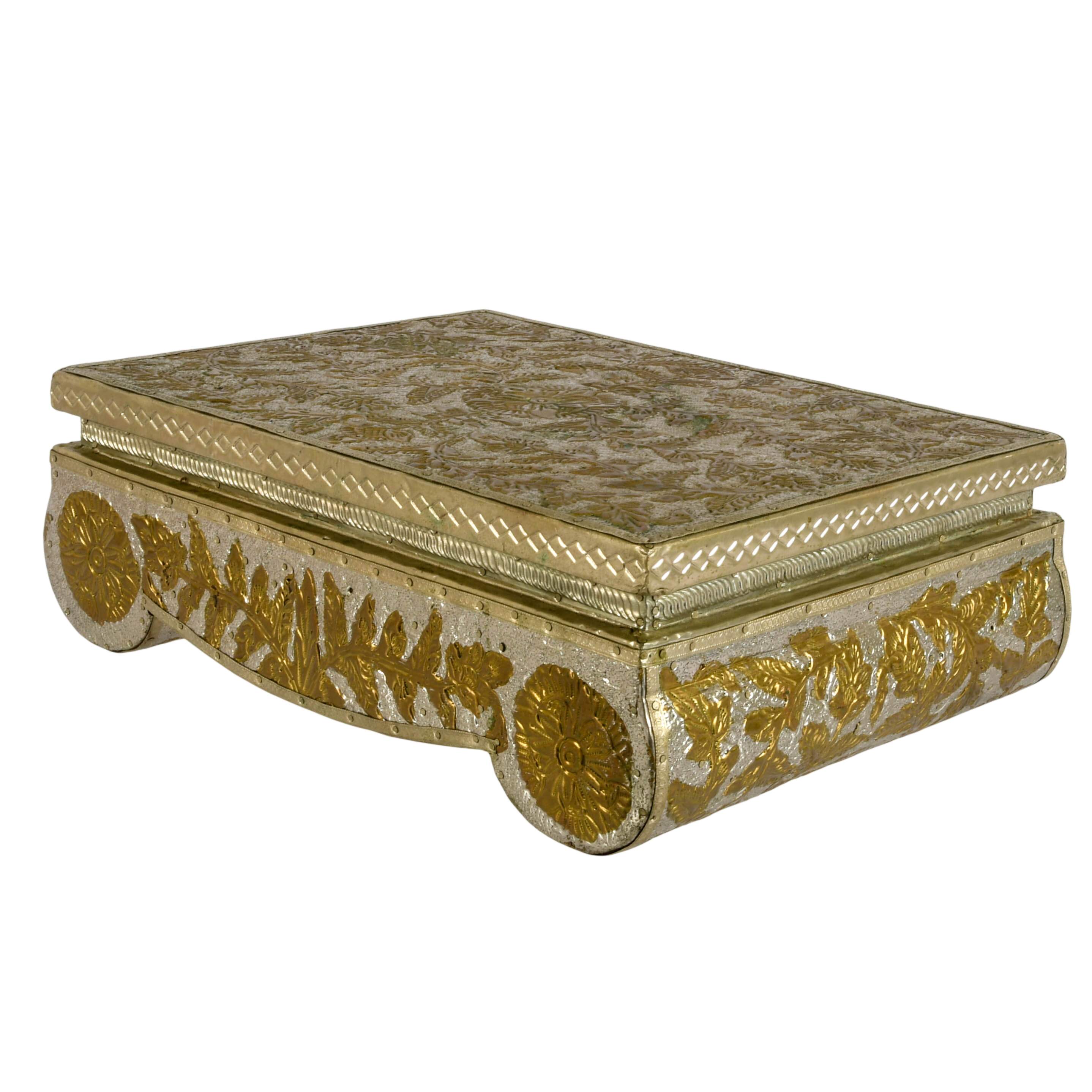 Metal Floral and Geometric Repoussé Base-3