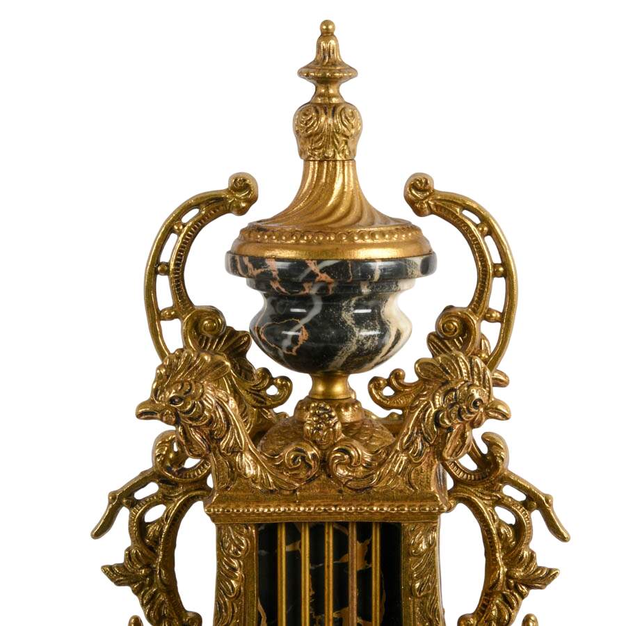 Imperial Italian Brevettato Mantel Clock and Candelabra-5