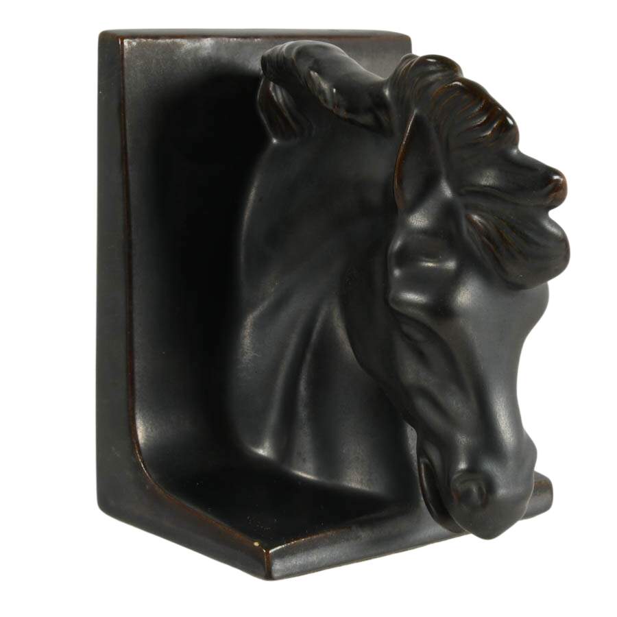 Pair of Mid-Century Black Equestrian Horse Bookends-6