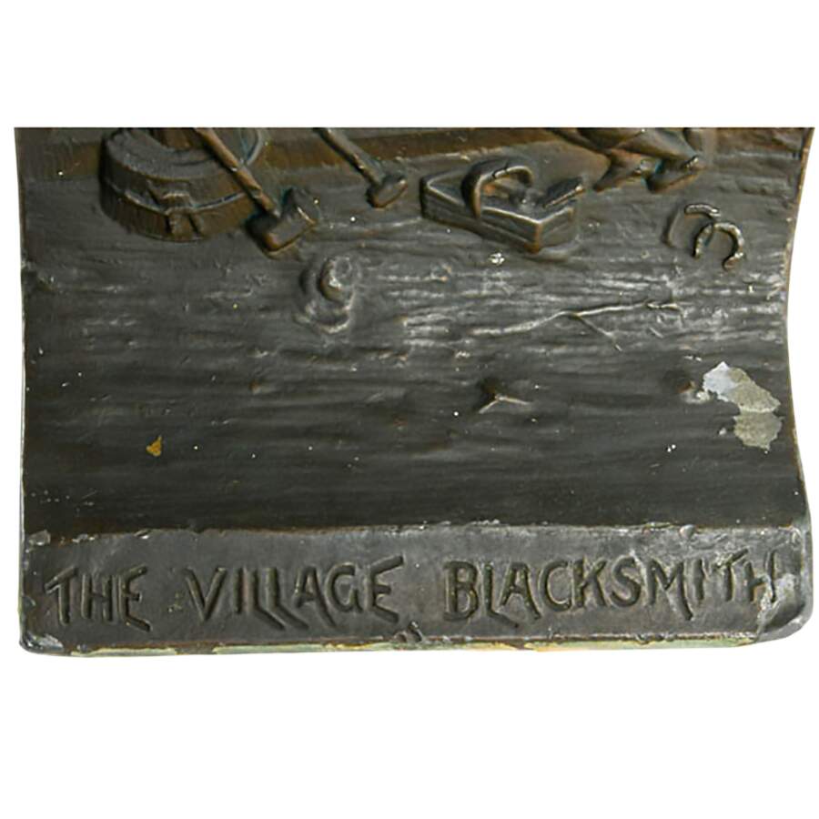 Pair of Bronze "The Village Blacksmith" Bookends-4