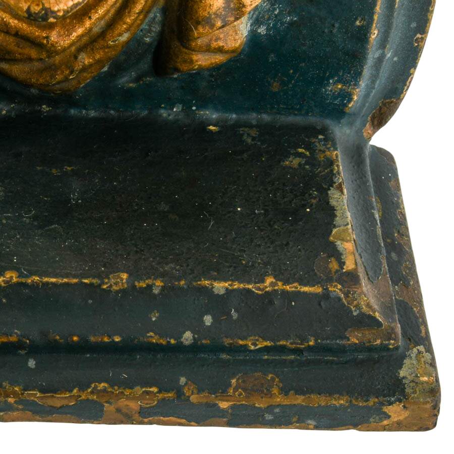 Antique Painted Bronze Neoclassical Goddess Bookends-4