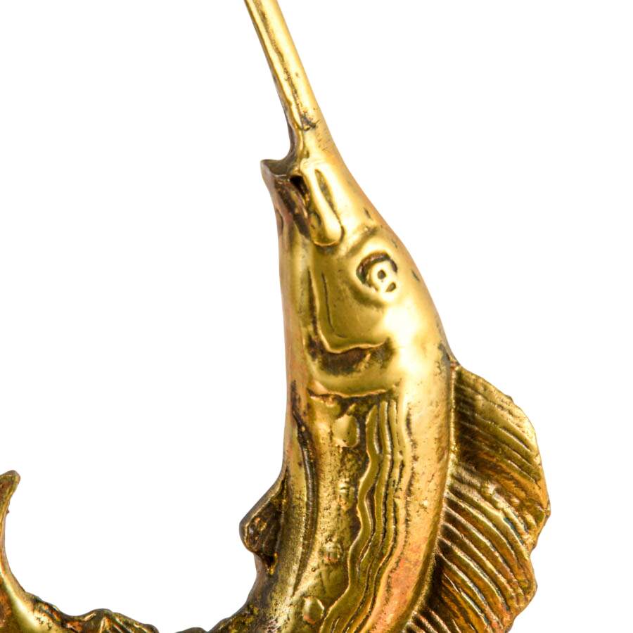 Jumping Marlin Solid Brass Bookends-3