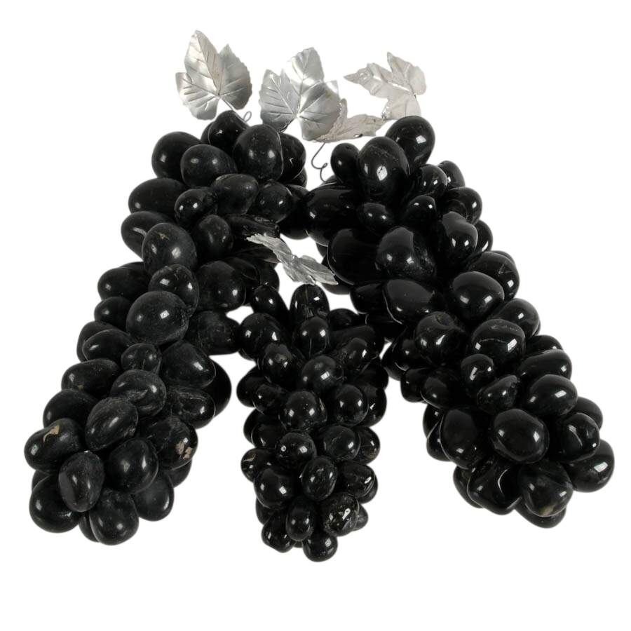 Grouping of Five Black Onyx Stone Grape Clusters-5