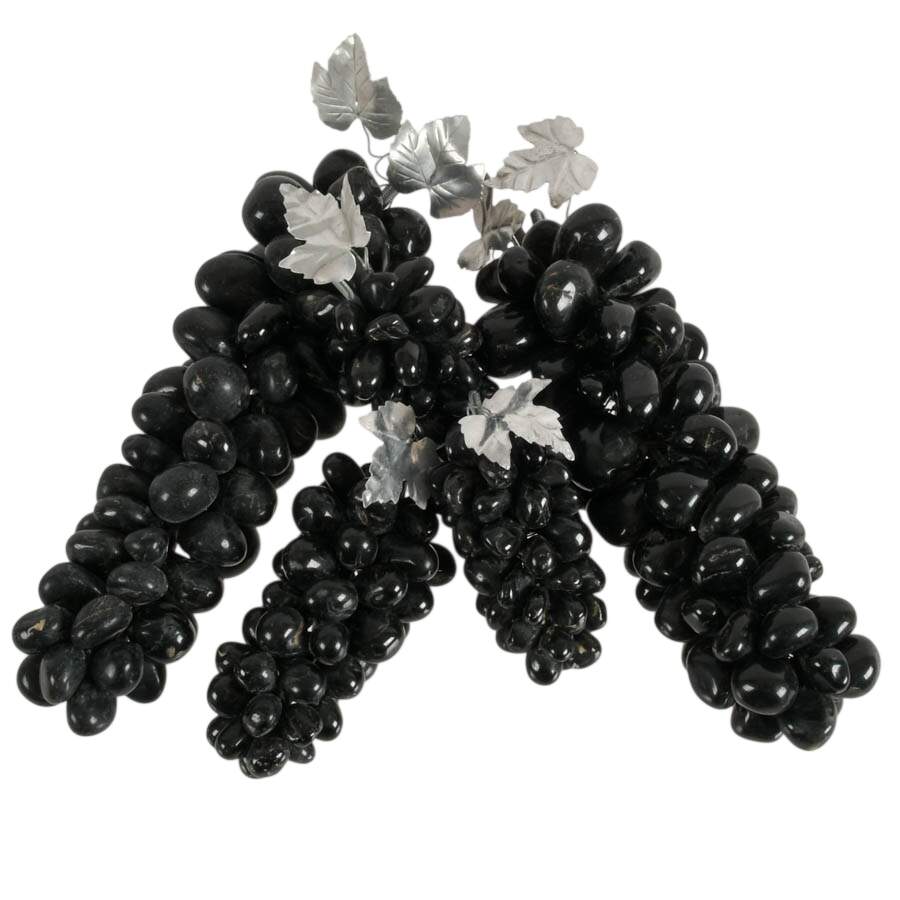 Grouping of Five Black Onyx Stone Grape Clusters-3