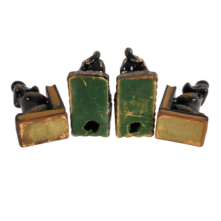 Pair of Japanese Mid-Century Ceramic Animal Bookend Set-10