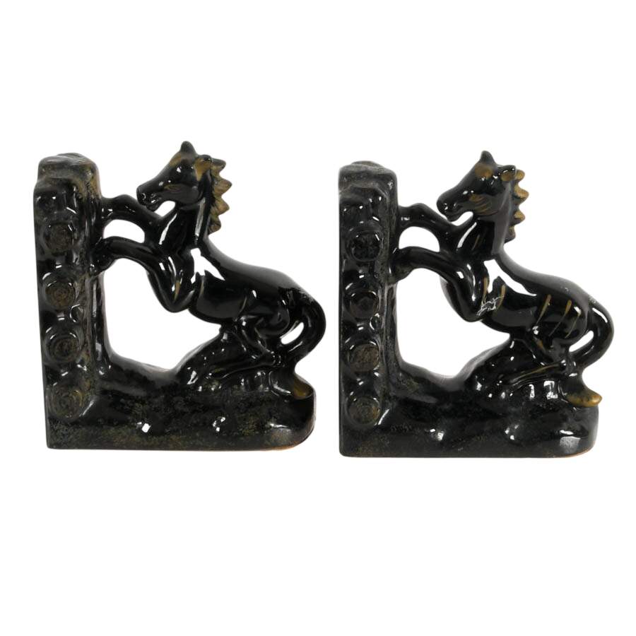 Pair of Mid-Century Modern Ceramic Horse Bookends-5