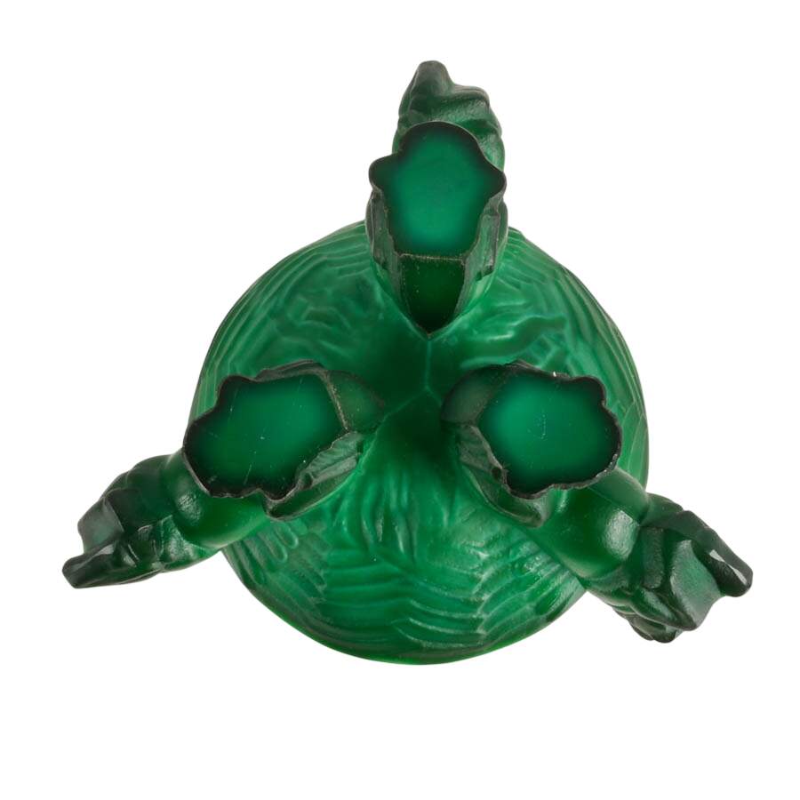Art Deco Malachite Glass Ashtray by Curt Schlevogt-5