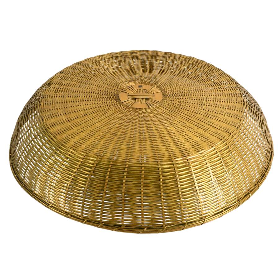 Large Brass Woven Bowl-6