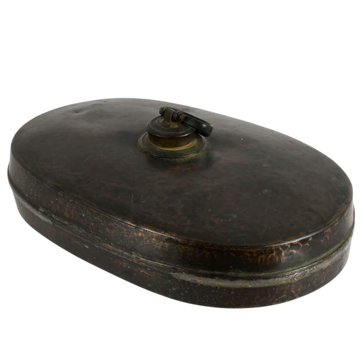 Antique Signed F.A. Schreider Copper Bed Warmer-2