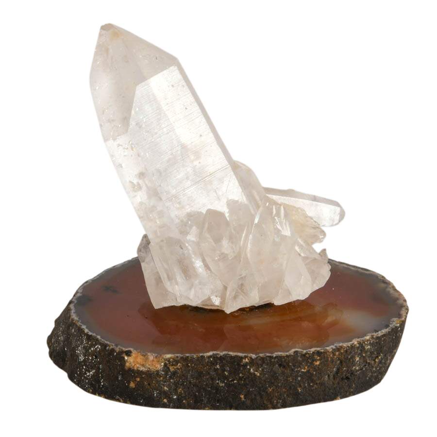 Quartz Crystal Specimen on Wood Display-2