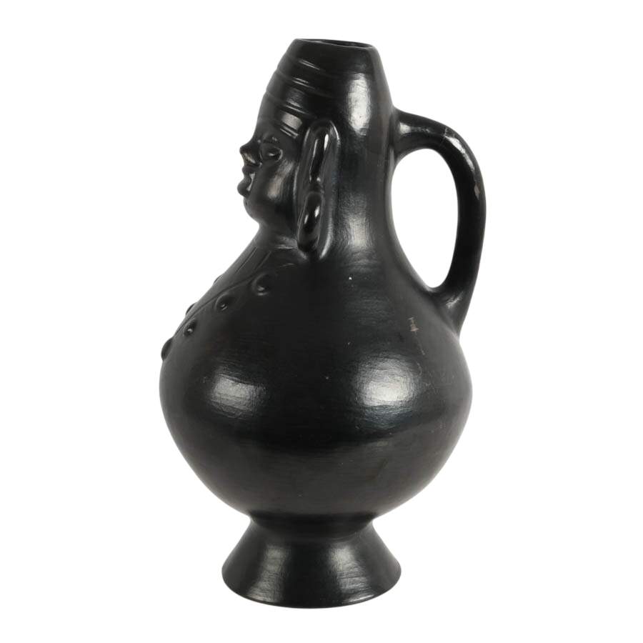 Chavín Culture Blackware Replica Folk-Art Pitcher-7