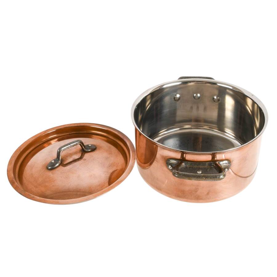 Matfer Bourgeat Copper Casserole Pot with Lid-5