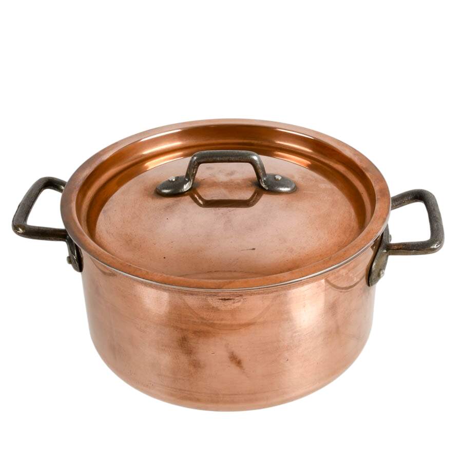 Matfer Bourgeat Copper Casserole Pot with Lid-1